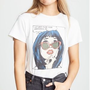 RE/DONE I Just Want Pizza Classic Tee, size small